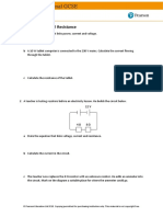 IGCSE - Physics - Worksheet 8 - Electrical Resistance