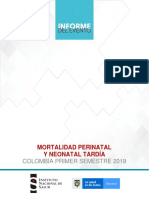 Mortalidad perinatal y neonatal Colombia I semestre 2019