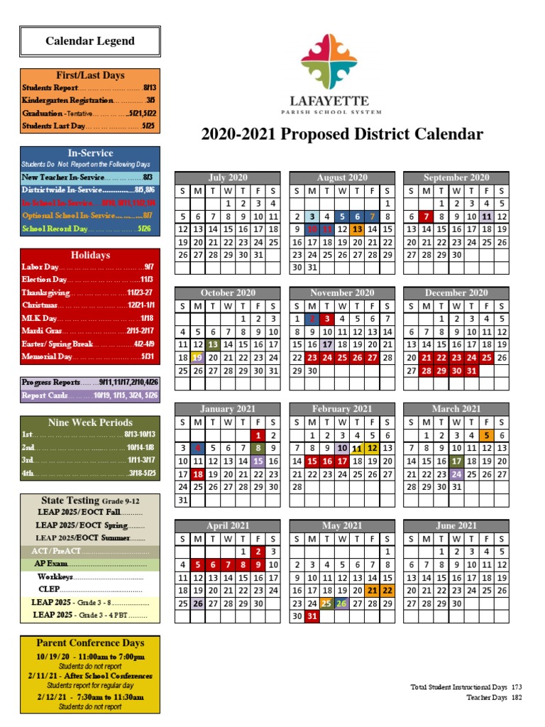 LPSS Proposed District Calendar FY20202021 PDF Academic Term