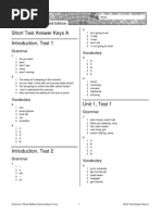 Sol3e Int Short Test Answer Keys A PDF