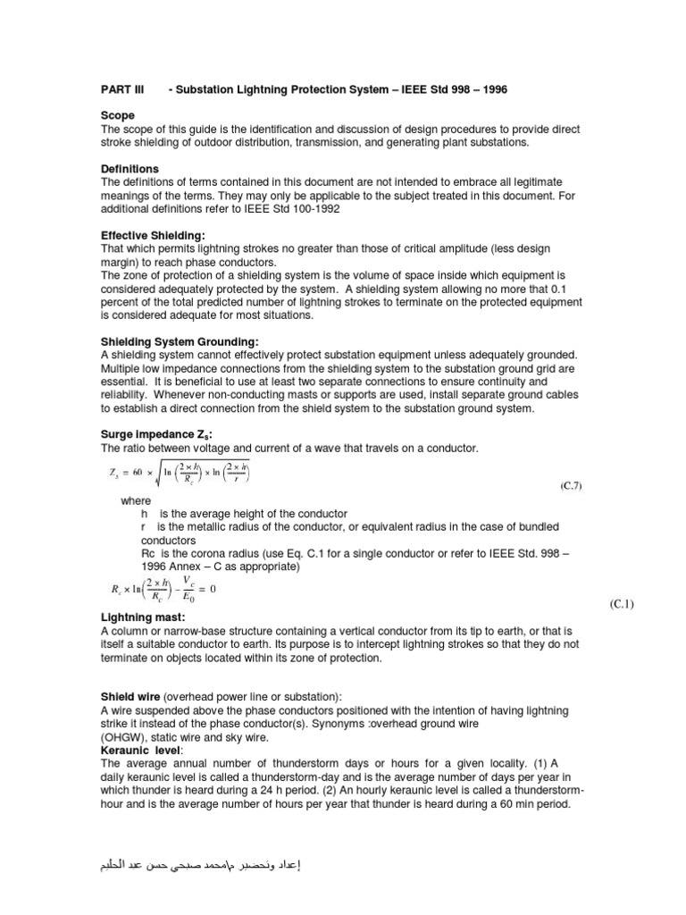 Revised Final Lightning Protection PDF | PDF | Electrical Substation ...