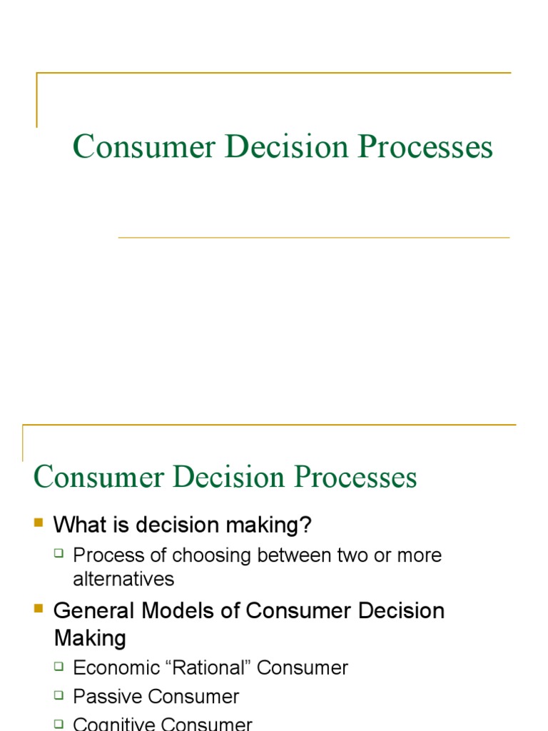 Understanding Consumer Decision Making | PDF | Decision Making ...