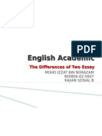 The Differences of Two Essay