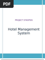 Hotel Management System: Project Synopsis