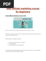 Best Affiliate Marketing Course for Beginners