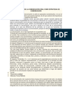 La Importancia de La Comunicación Oral Como Estrategia de Comunicación