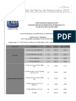 TARIFAS RENTA DE MAQuinaria