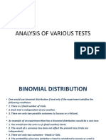 Analysis of Various Tests