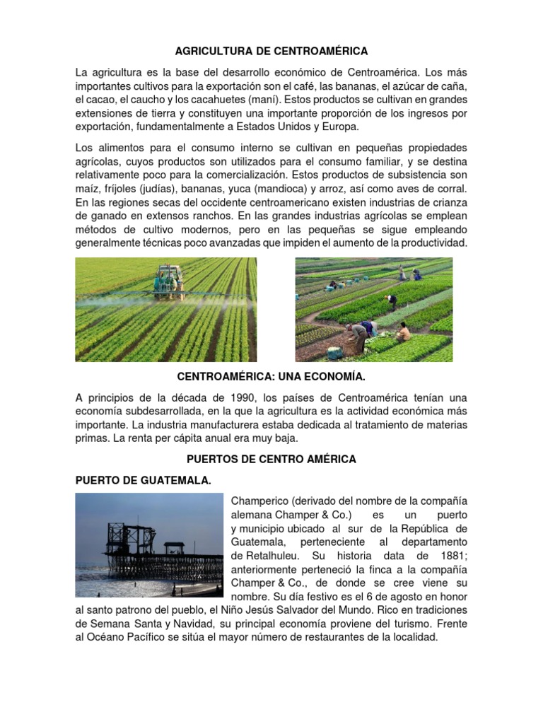 Agricultura y economía en Centroamérica | PDF | Agricultura | Nicaragua