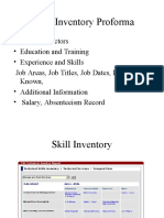 Skills Inventory Proforma