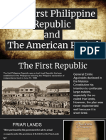 The First Philippine Republic and the American Period