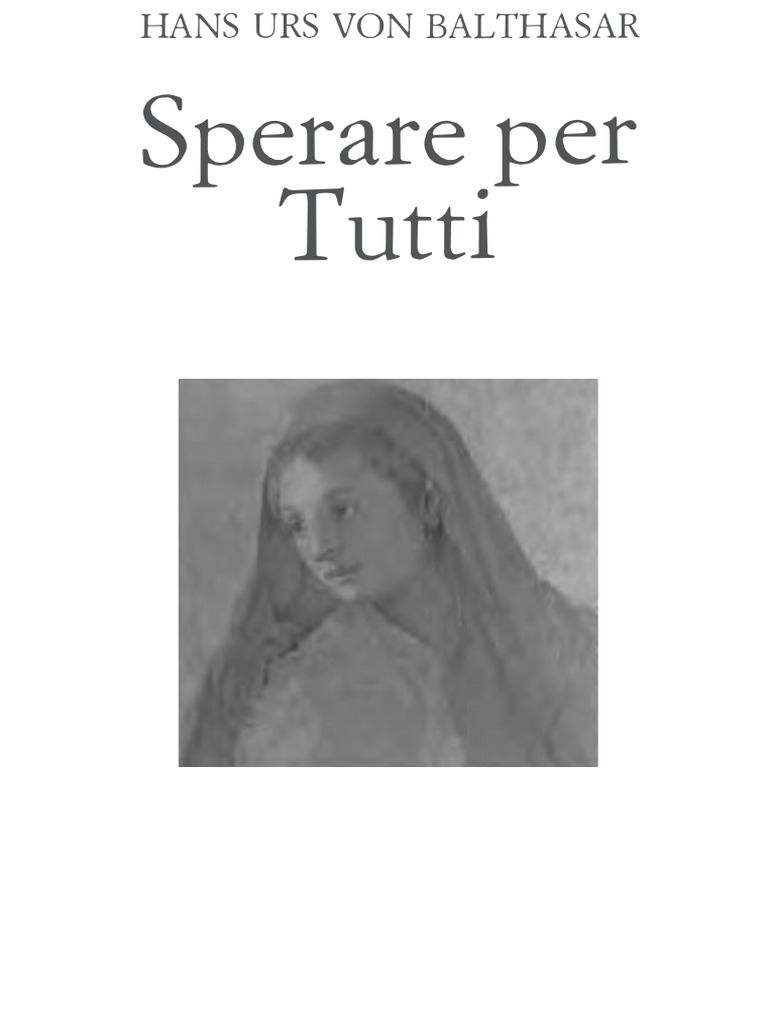 Hans Urs Von Balthasar Sperare Per Tutti Pdf