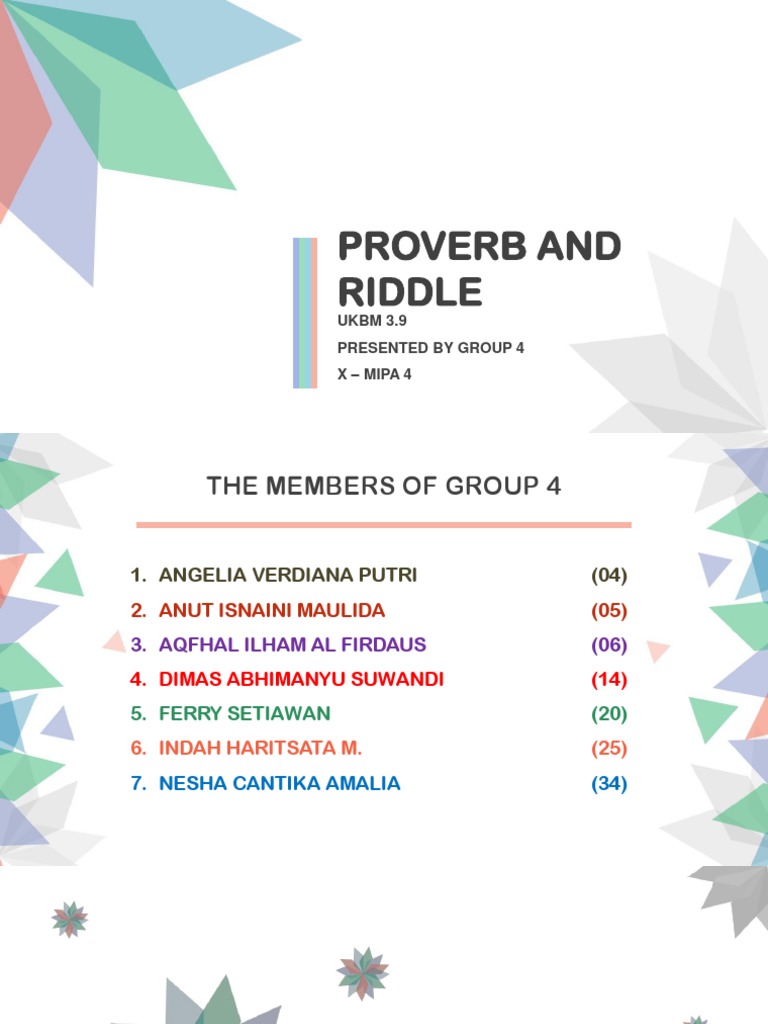 Proverb And Riddle