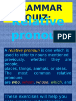 Grammar Test Relative Pronouns