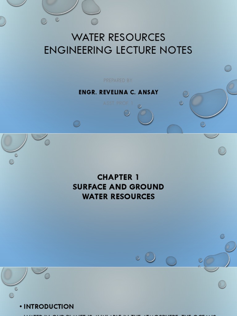 Water Resources Engineering Overview | PDF | Groundwater | Water Cycle