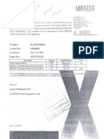 Lanxess: Certificate of Analysis Lanxess (Wuxi) Chemicalco.,Ltd - Herebycertifiesthattheprodl!Cts