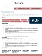 Advanced Resume Template Pink