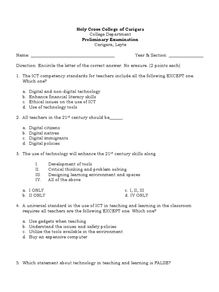 ICT Competency Final Exam Guide | PDF | Educational Technology | Learning