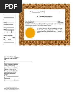 Stock Certificate