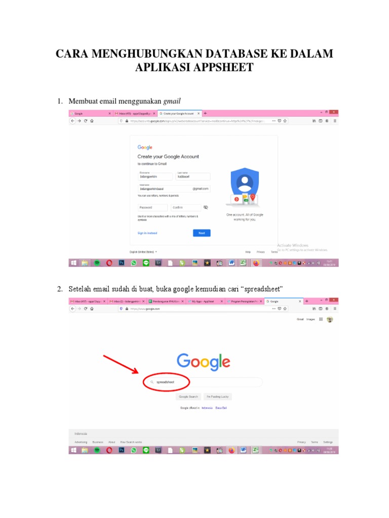 Cara Menghubungkan Database Ke Dalam Aplikasi Appsheet | PDF