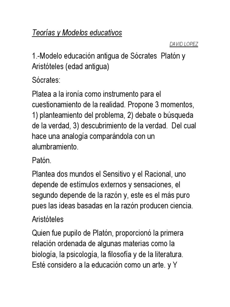 Teorías y Modelos Educativos | PDF | Constructivismo (filosofía de la ...