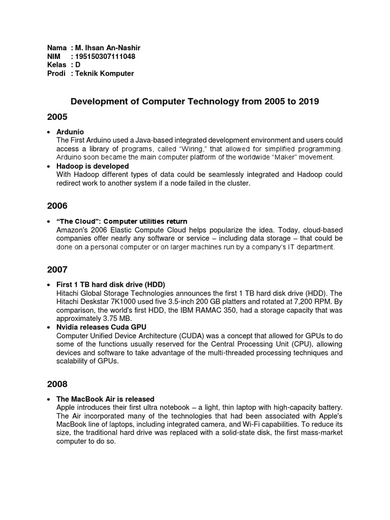 Computer Tech Evolution: 2005-2019 | PDF | Personal Computers | Cloud ...