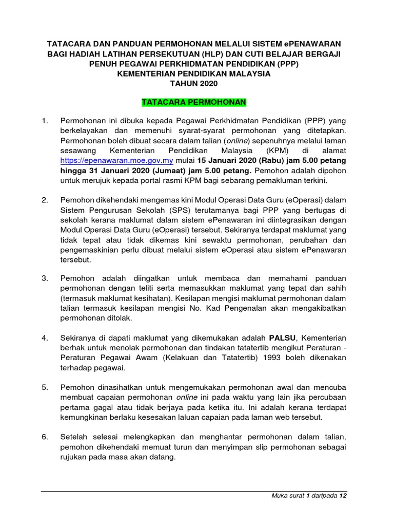 Tatacara 2020 Pdf