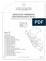 Simulacro Presencial Unmsm 2019 I Area C PDF