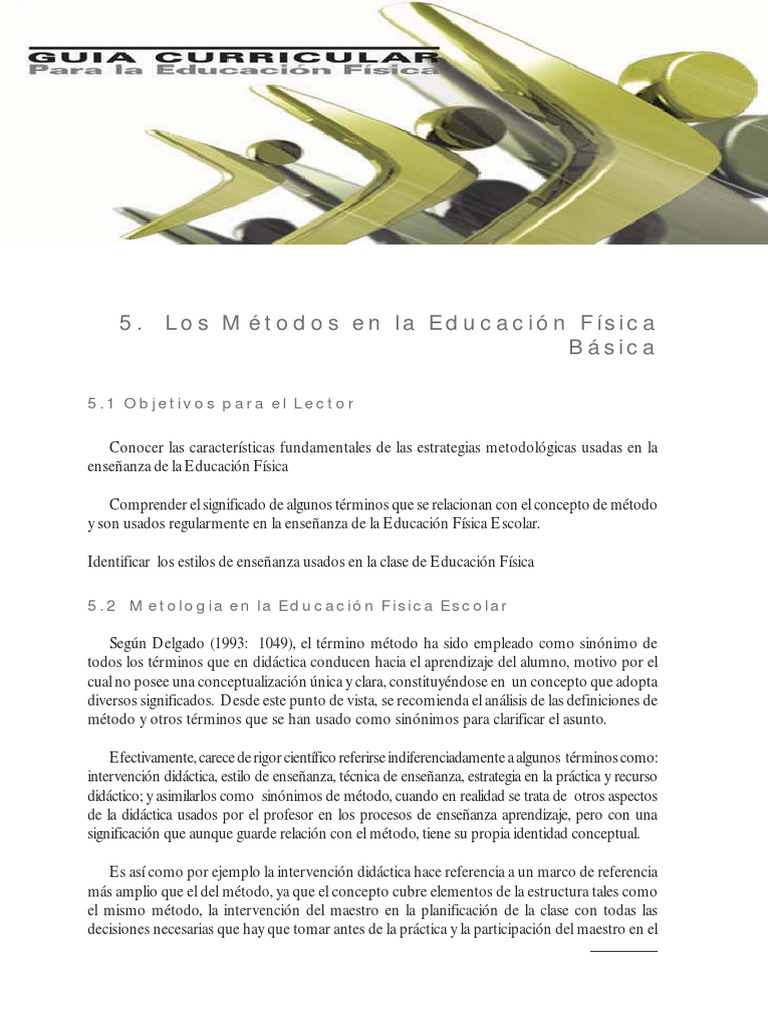 Métodos de Enseñanza de La Educación Física PDF | PDF | Aprendizaje ...