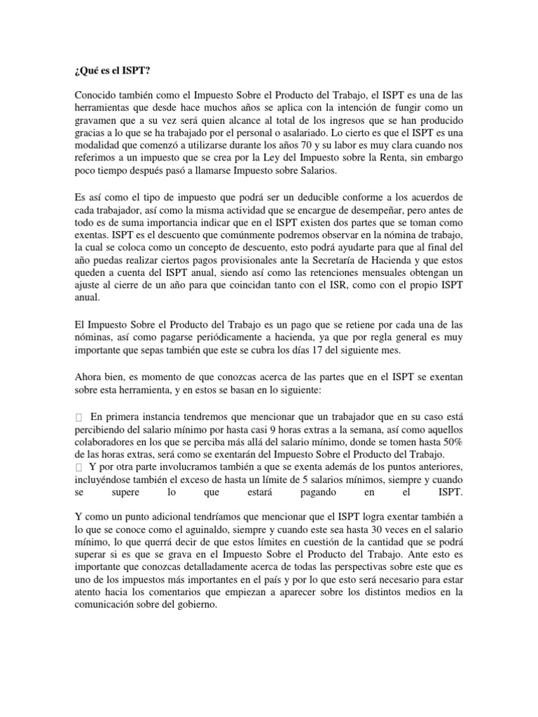 Guía sobre el ISPT y su cálculo | PDF | Salario mínimo | Salario