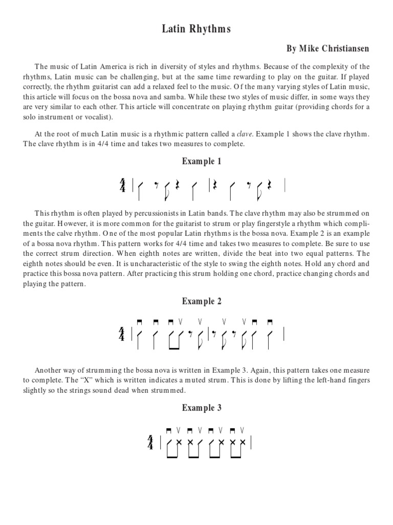 (Guitar) Latin Rhythms for Guitar Musical Techniques Music Theory