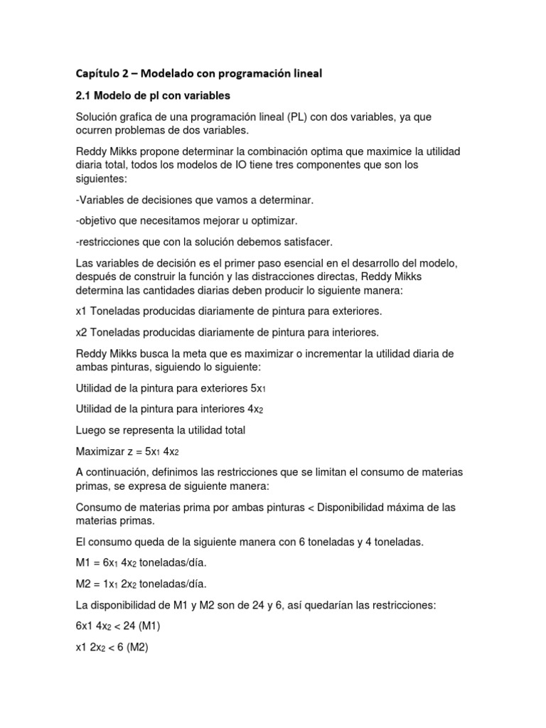 Actividad 2 - Taller1 Modelos Matemáticos de PL | PDF | Programación ...