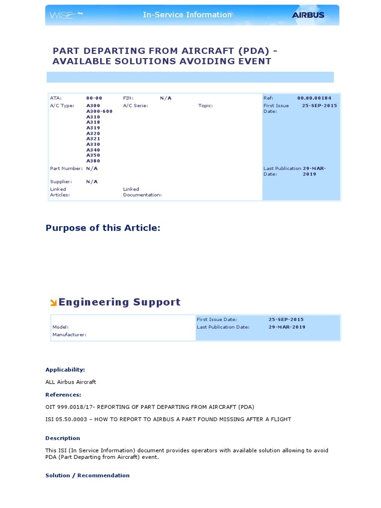 00.00.00184 (Part Departing From Aircraft (Pda) ) PDF Flap