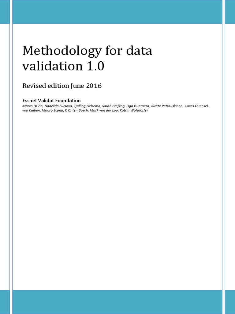 Methodology For Data Validation v1.0 Rev-2016-06 Final | PDF | Errors ...