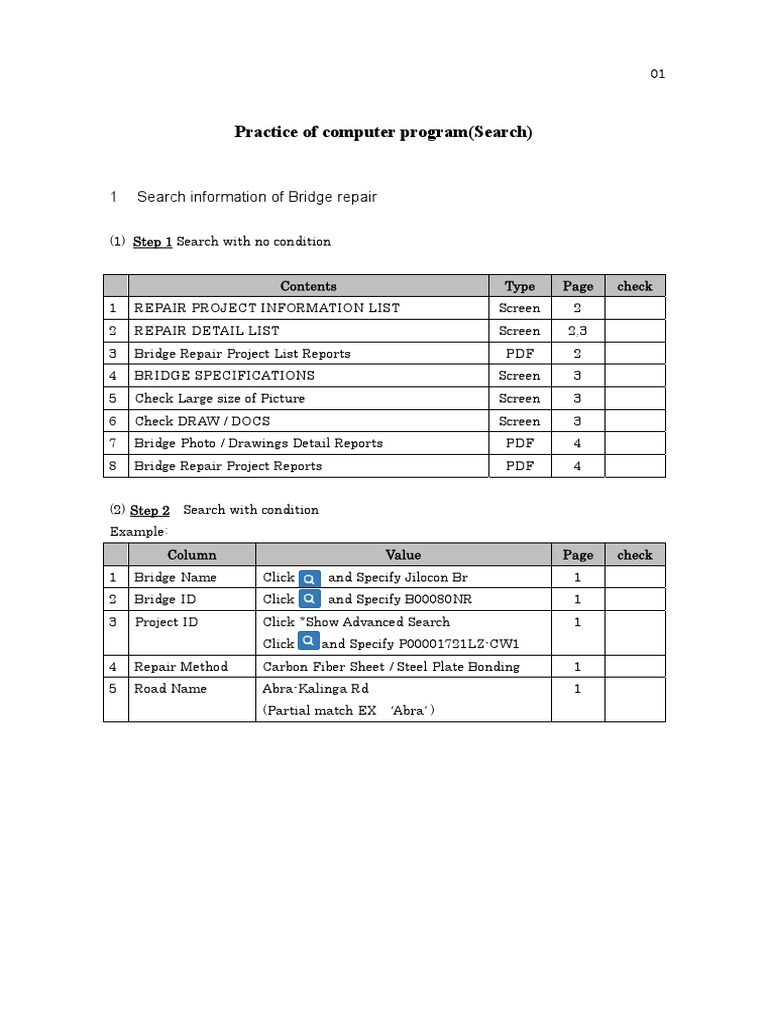 Bridge Repair Project Search Guide | PDF