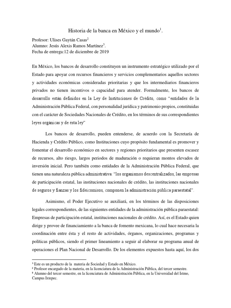 Historia de La Banca en México y El Mundo | PDF | Bancos | México