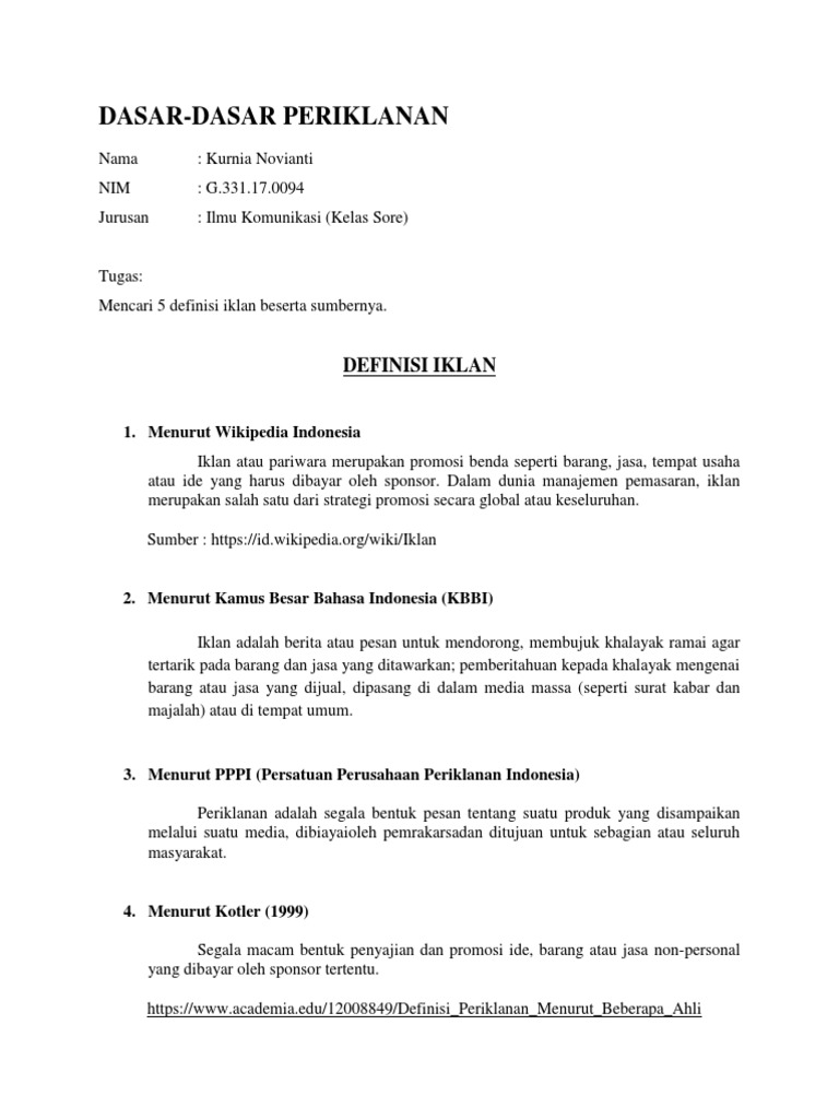 Dasar Dasar Periklanan Pdf