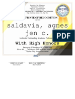 Certificate (Recognition) (3RD Quarter)