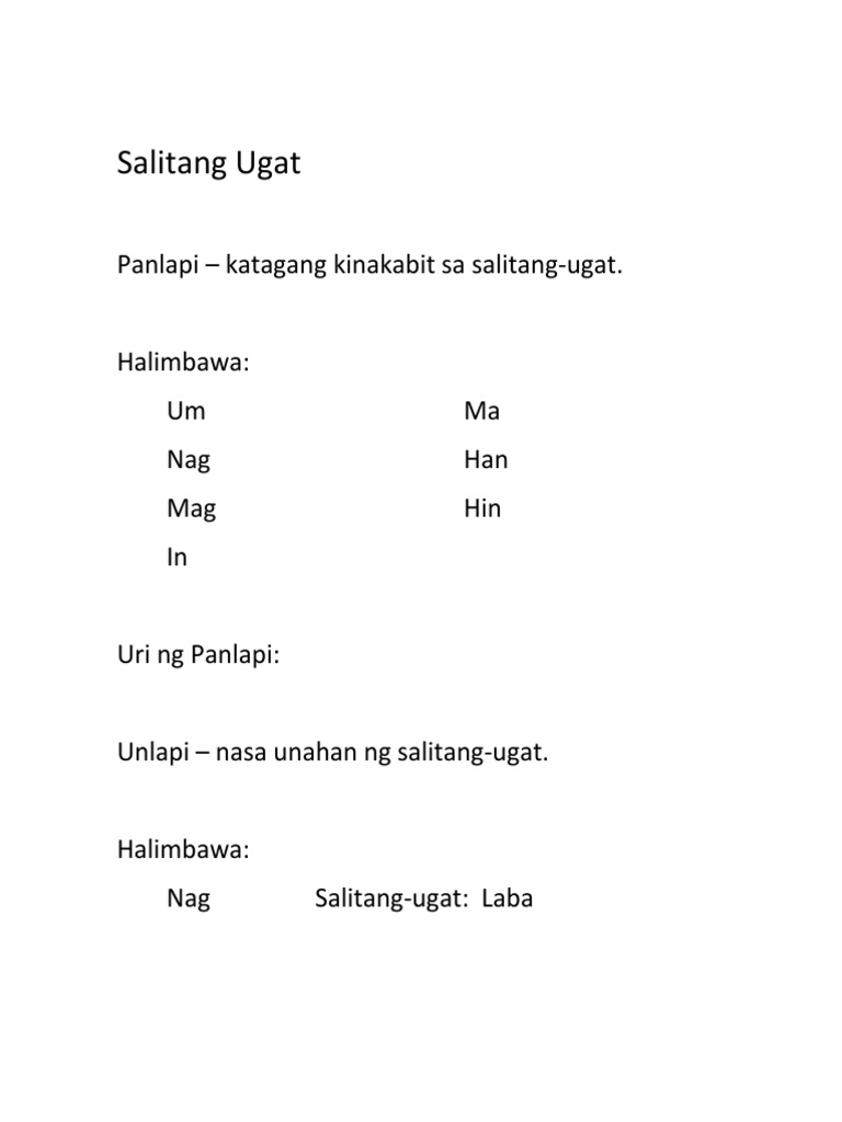 Salitang Ugat | PDF