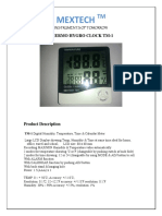 Mextech Brand Thermo Hygro Clock Model No TM 1