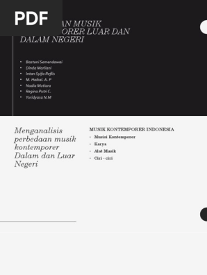 Perbedaan Musik Kontemporer Luar Dan Dalam Negeri