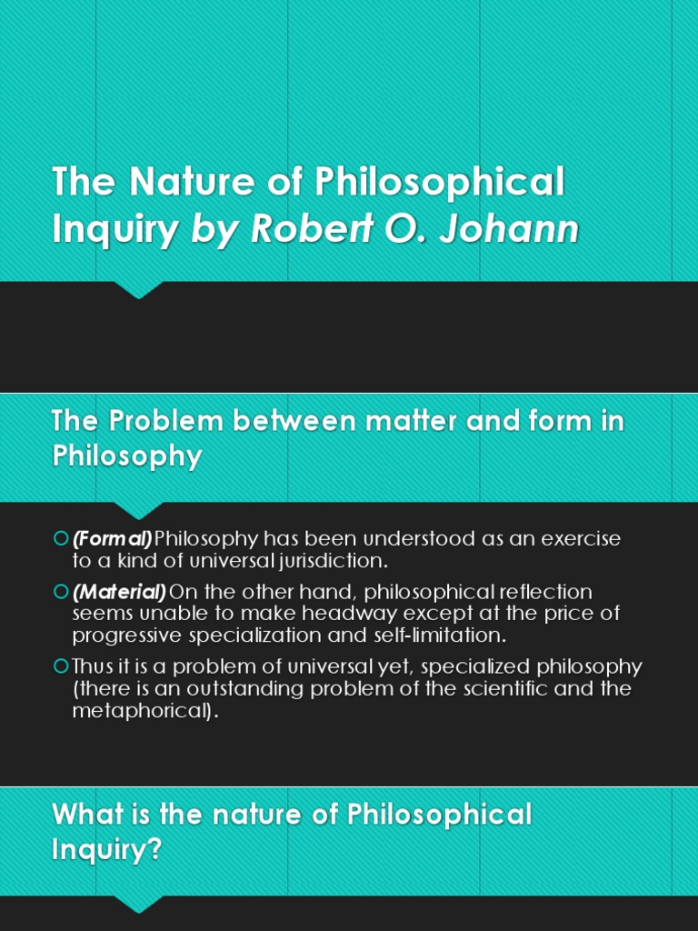 Nature of Philosophical Inquiry Explained | PDF | Inquiry | Self