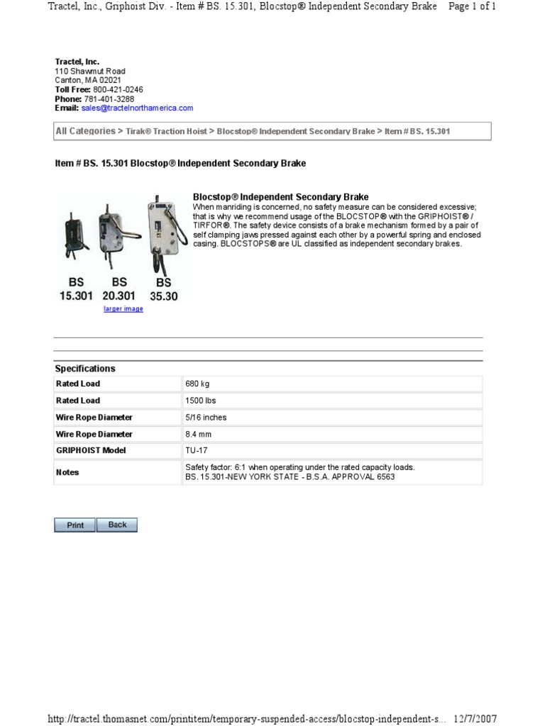 Blockstop BS15-301 | PDF