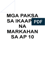 Mga Paksa Sa Ikaapat Na Markahan Sa Ap