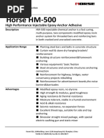 HM500 Epoxy Anchor Adhesive Technical Data Sheet