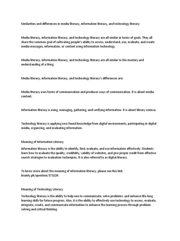 Mil | PDF | Information Literacy | Literacy