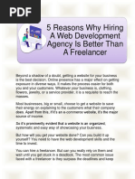 5 Reasons Why Hiring A Web Development Agency Is Better Than A Freelancer