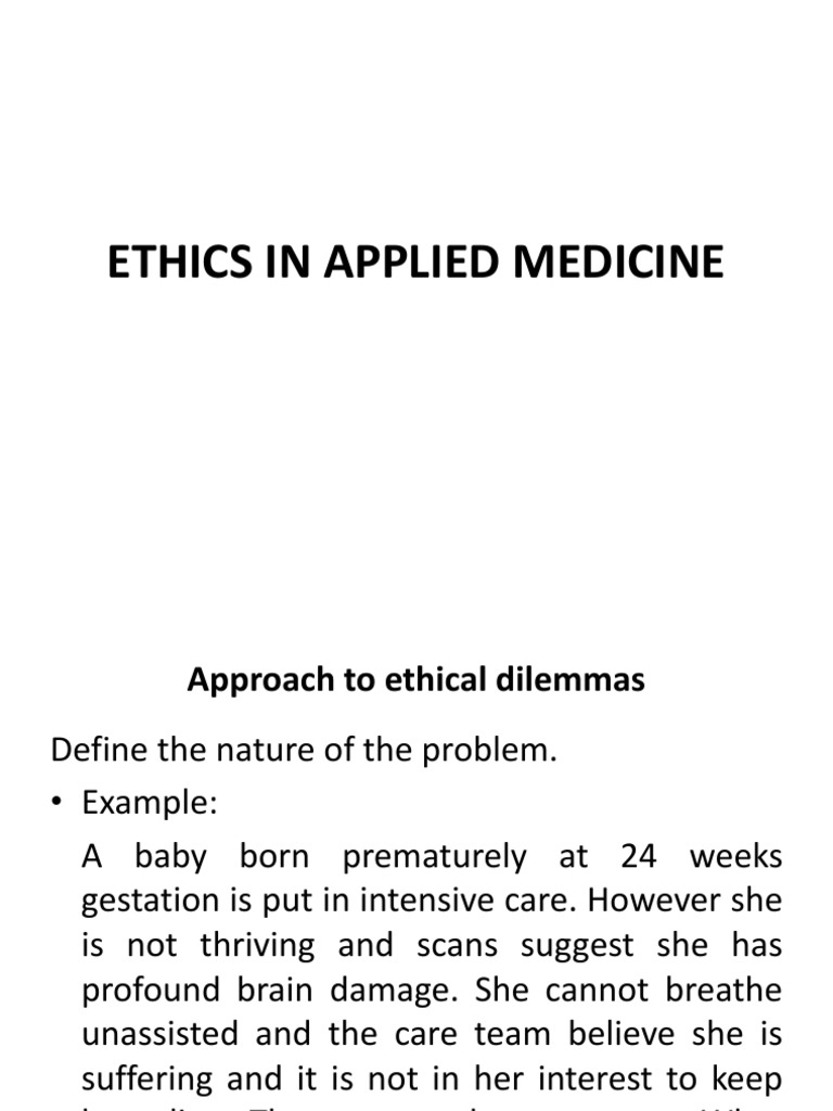 Applied Medical Ethics PDF Medical Ethics Autonomy