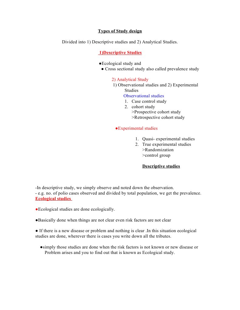 Study Design Types in Research | PDF | Cohort Study | Risk