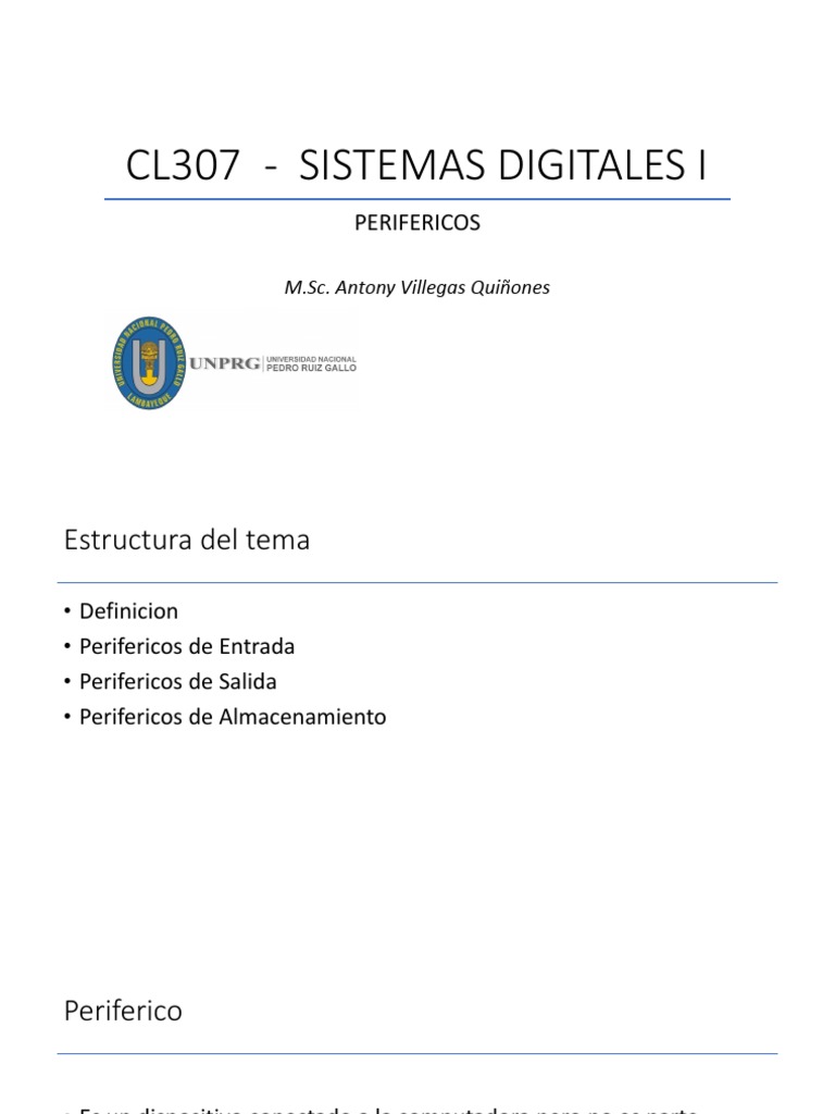 SD I - 04 - Perifericos PDF | PDF | Periférico | Hardware de la computadora